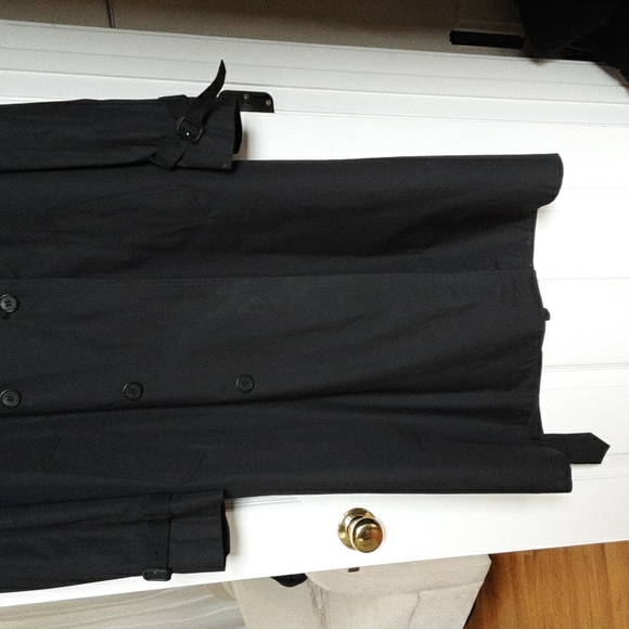 LONDON FOG MENS 44R LINED TRENCHCOAT BLACK/Belted - Picture 5 of 16